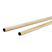 Load image into Gallery viewer, Reusable Straws: 2pk with cleaning brush: Gold
