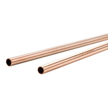 Load image into Gallery viewer, Reusable Straws: 2pk with cleaning brush: Rose Gold
